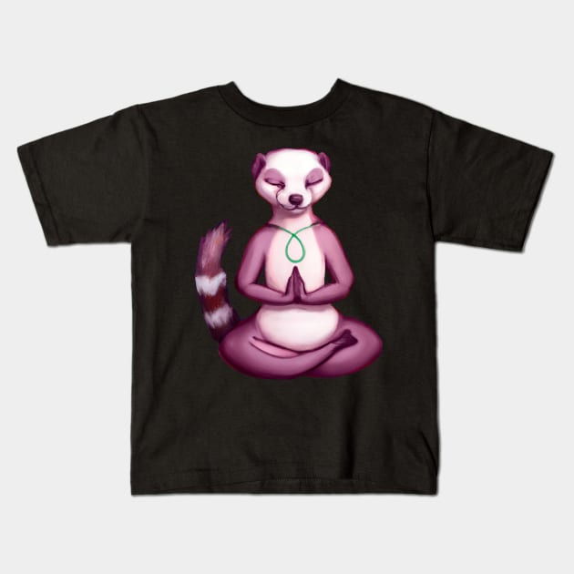 Mindful Ferret Kids T-Shirt by LarryNaderPhoto